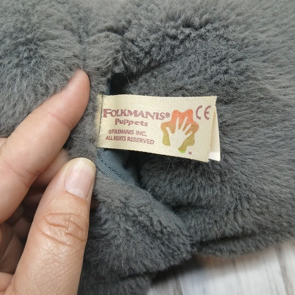 Folkmanis Grey Persian Cat Hand Puppet Plush Movable Mouth Grey 2850
